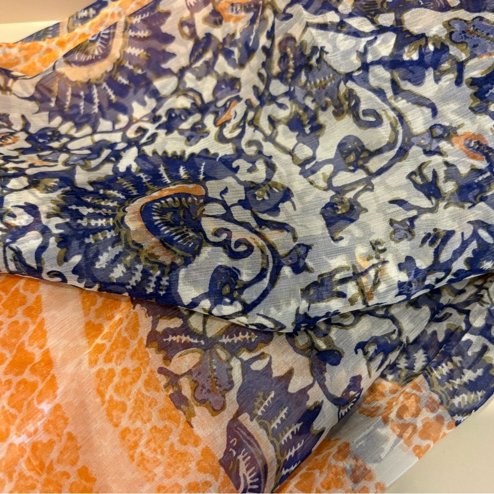Tory Burch Silk Scarf in Ocean Mist. NWT - Picture 5 of 11